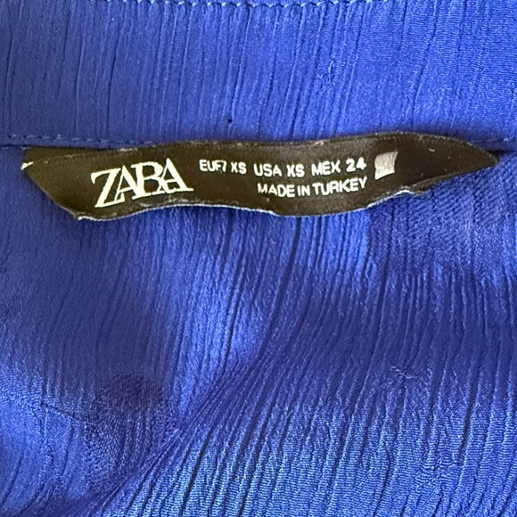 Zara Royal Blue with Florals Blouse - Picture 3 of 4